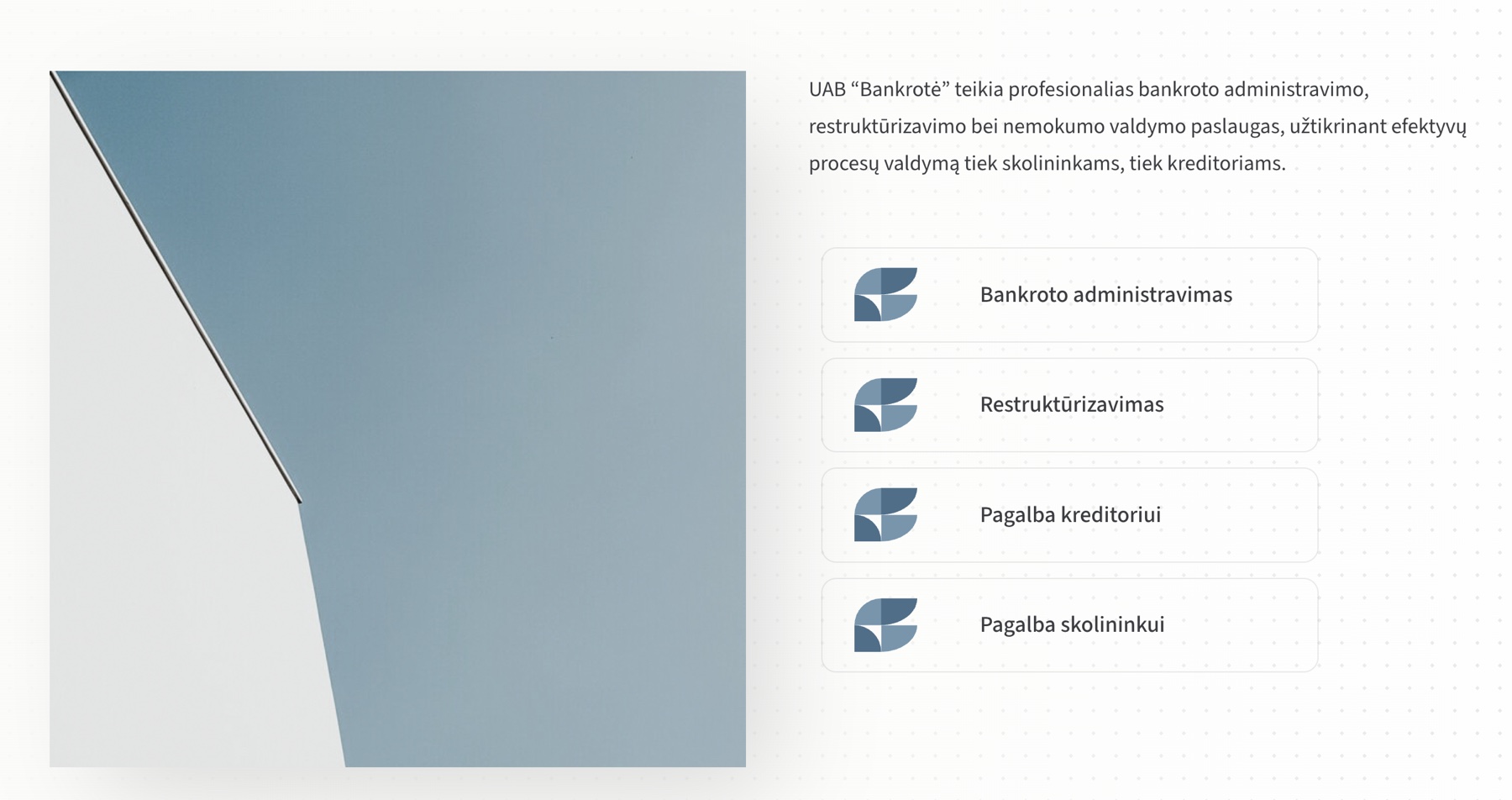 Bankrote — Nemokumo paslaugos svetainės peržiūra
